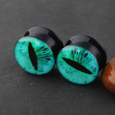 TIANCIFBYJS akrila UV skrūvējams logotips Ausu mērītāji Aizbāžņi Paplašinātāji Auskaru stiepšanas komplekts Pīrsings ķermeņa rotaslietas miesas tuneļi 2gab