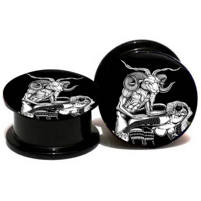 TIANCIFBYJS akrila UV skrūvējams logotips Ausu mērītāji Aizbāžņi Paplašinātāji Auskaru stiepšanas komplekts Pīrsings ķermeņa rotaslietas miesas tuneļi 2gab