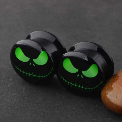 TIANCIFBYJS akrila UV skrūvējams logotips Ausu mērītāji Aizbāžņi Paplašinātāji Auskaru stiepšanas komplekts Pīrsings ķermeņa rotaslietas miesas tuneļi 2gab