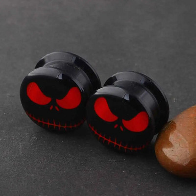 TIANCIFBYJS akrila UV skrūvējams logotips Ausu mērītāji Aizbāžņi Paplašinātāji Auskaru stiepšanas komplekts Pīrsings ķermeņa rotaslietas miesas tuneļi 2gab