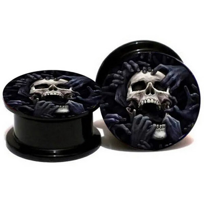 TIANCIFBYJS akrila UV skrūvējams logotips Ausu mērītāji Aizbāžņi Paplašinātāji Auskaru stiepšanas komplekts Pīrsings ķermeņa rotaslietas miesas tuneļi 2gab