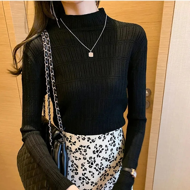 2023. gada jauns pavasara rudens sieviešu džemperis ar garajām piedurknēm, trikotāžas džemperis.