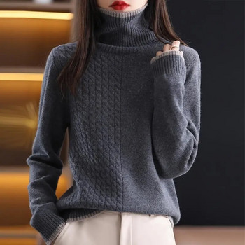Γυναικείο πουλόβερ υπερμεγέθη ζιβάγκο με vintage πουλόβερ γυναικείο πουλόβερ χειμωνιάτικο χοντρό ζεστό πλεκτό πουλόβερ πουκάμισο με μαλακό πάτο