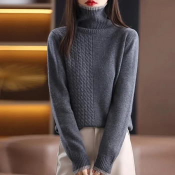 Γυναικείο πουλόβερ υπερμεγέθη ζιβάγκο με vintage πουλόβερ γυναικείο πουλόβερ χειμωνιάτικο χοντρό ζεστό πλεκτό πουλόβερ πουκάμισο με μαλακό πάτο