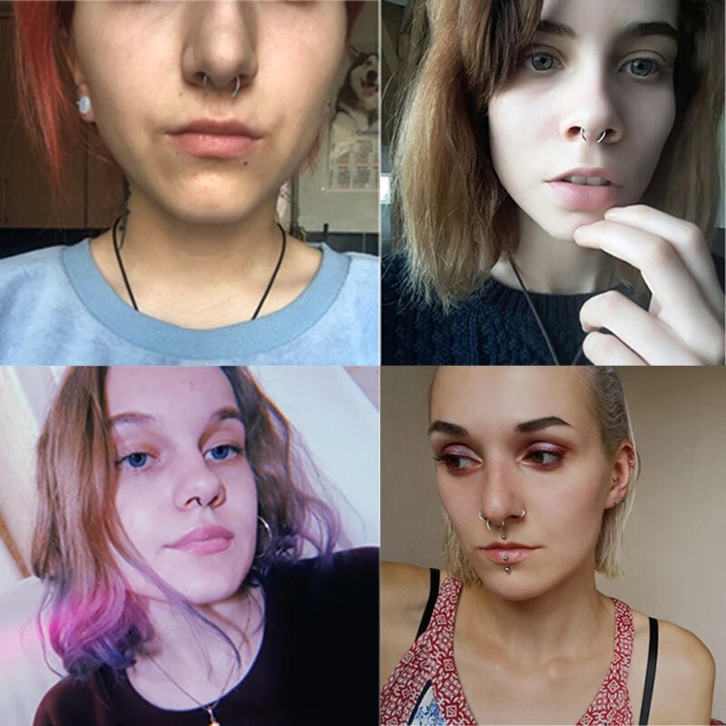 1 gab. Ķirurģiskā tērauda OX rags vintage deguns starpsienas gredzens stīpa auss klikšķinātājs pakavs auss konusveida pīrsings auskars ķermeņa rotaslietas 16G un 14G