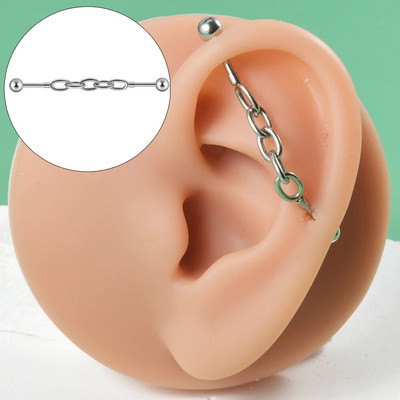 1PC Rūpnieciskais pīrsings Juvelierizstrādājumu ķēde Industriālais stienis Auskari Ķirurģiski Tērauds Industriālie Auskari Rūpnieciskie Stieņa Pīrsings