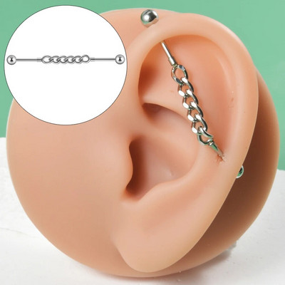 1PC Rūpnieciskais pīrsings Juvelierizstrādājumu ķēde Industriālais stienis Auskari Ķirurģiski Tērauds Industriālie Auskari Rūpnieciskie Stieņa Pīrsings