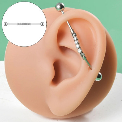 1PC Rūpnieciskais pīrsings Juvelierizstrādājumu ķēde Industriālais stienis Auskari Ķirurģiski Tērauds Industriālie Auskari Rūpnieciskie Stieņa Pīrsings