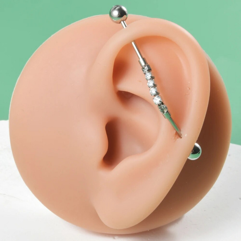 1PC Rūpnieciskais pīrsings Juvelierizstrādājumu ķēde Industriālais stienis Auskari Ķirurģiski Tērauds Industriālie Auskari Rūpnieciskie Stieņa Pīrsings