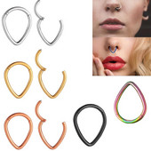 Piercing septum din oțel inoxidabil 316L, cercei inel pentru nas, stil punk pentru femei, piercing pentru corp, accesoriu de bijuterii