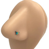 1 τεμ Fashion Μικρό λεπτό από ανοξείδωτο ατσάλι Σχήμα L με τρυπημένο δαχτυλίδι μύτης πεταλούδα δαχτυλίδια με καρφιά μύτης Γυναικεία κοσμήματα για κορίτσια Δώρο 20 γραμμάρια