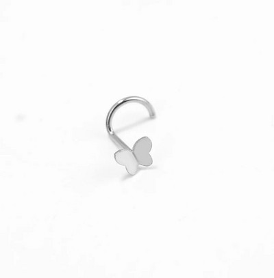 1 τεμ Fashion Μικρό λεπτό από ανοξείδωτο ατσάλι Σχήμα L με τρυπημένο δαχτυλίδι μύτης πεταλούδα δαχτυλίδια με καρφιά μύτης Γυναικεία κοσμήματα για κορίτσια Δώρο 20 γραμμάρια