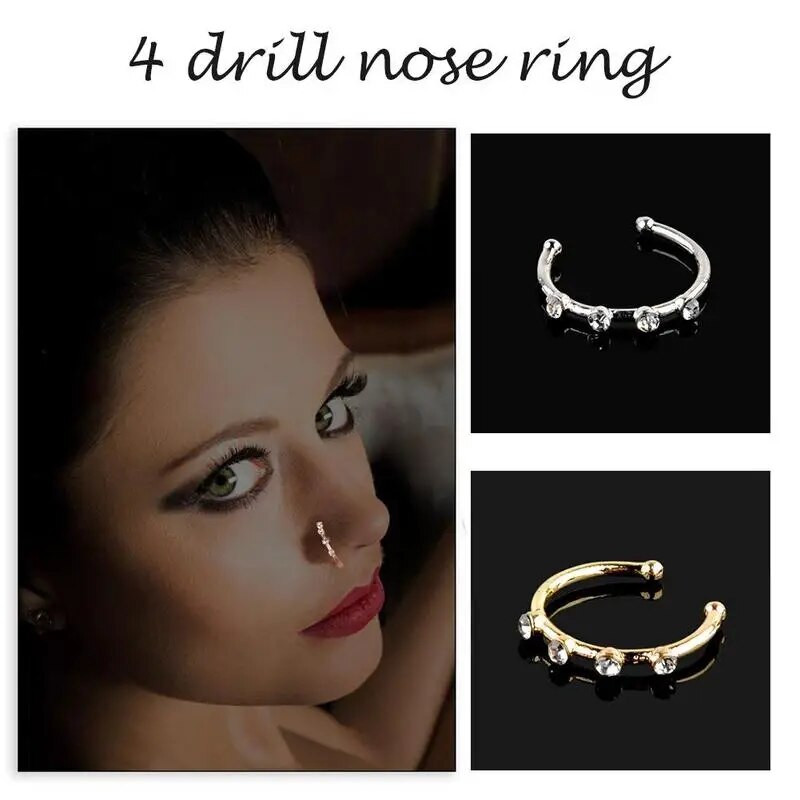 1 buc. oțel chirurgical zircon bijuterie os pentru piercing cercel anodizat aur roz, bijuterii pentru corp pentru nas.