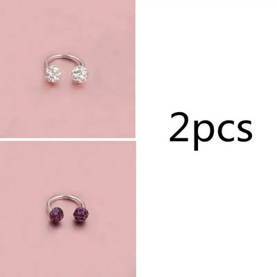 Čekiškas grąžtas auskarų smeigtukai pasagos lankelis žiedas nosies segtukas dvigubas krištolo rutulys pertvaros Auskarų vėrimas papuošalai CBR žiedas nosies auskarų vėrimas žiedas ausys