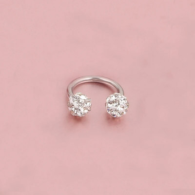 Čekiškas grąžtas auskarų smeigtukai pasagos lankelis žiedas nosies segtukas dvigubas krištolo rutulys pertvaros Auskarų vėrimas papuošalai CBR žiedas nosies auskarų vėrimas žiedas ausys