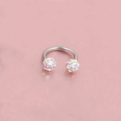 Čekiškas grąžtas auskarų smeigtukai pasagos lankelis žiedas nosies segtukas dvigubas krištolo rutulys pertvaros Auskarų vėrimas papuošalai CBR žiedas nosies auskarų vėrimas žiedas ausys