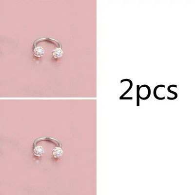 Čekiškas grąžtas auskarų smeigtukai pasagos lankelis žiedas nosies segtukas dvigubas krištolo rutulys pertvaros Auskarų vėrimas papuošalai CBR žiedas nosies auskarų vėrimas žiedas ausys