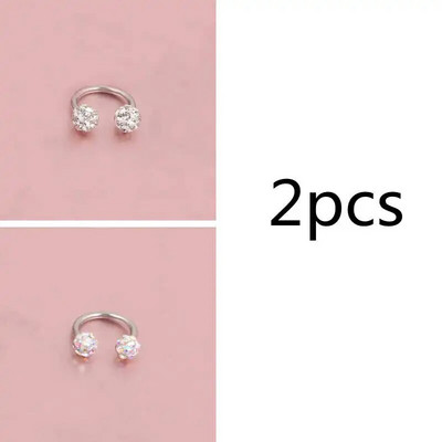 Čekiškas grąžtas auskarų smeigtukai pasagos lankelis žiedas nosies segtukas dvigubas krištolo rutulys pertvaros Auskarų vėrimas papuošalai CBR žiedas nosies auskarų vėrimas žiedas ausys