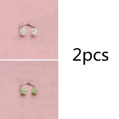 Čekiškas grąžtas auskarų smeigtukai pasagos lankelis žiedas nosies segtukas dvigubas krištolo rutulys pertvaros Auskarų vėrimas papuošalai CBR žiedas nosies auskarų vėrimas žiedas ausys