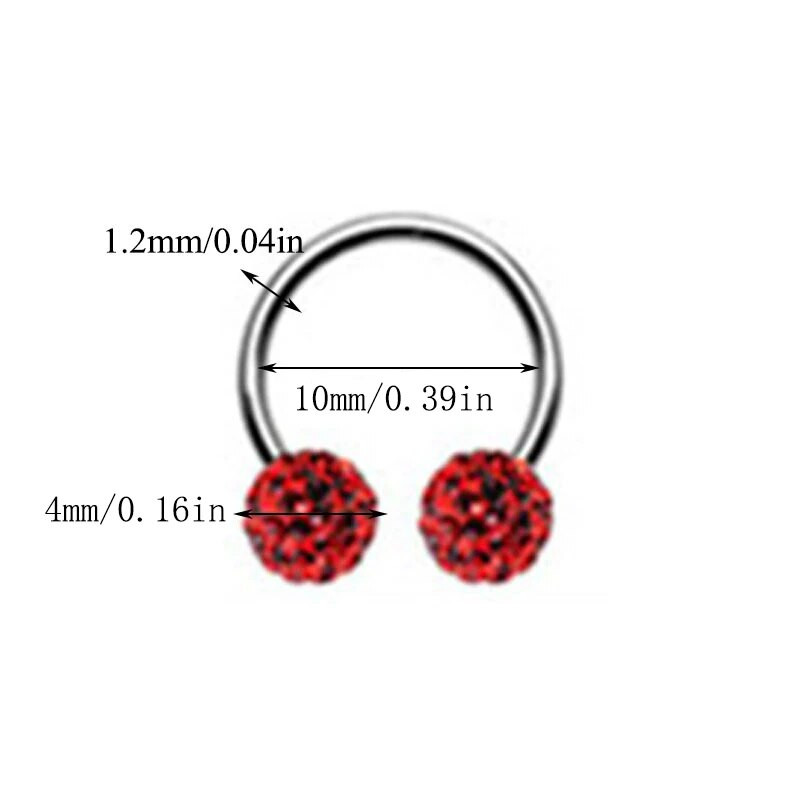 Čekiškas grąžtas auskarų smeigtukai pasagos lankelis žiedas nosies segtukas dvigubas krištolo rutulys pertvaros Auskarų vėrimas papuošalai CBR žiedas nosies auskarų vėrimas žiedas ausys