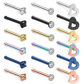 3 stiluri din oțel inoxidabil inimă os în formă de L cu șurub inele pentru nas Piercing bijuterii 2 mm zirconiu cubic