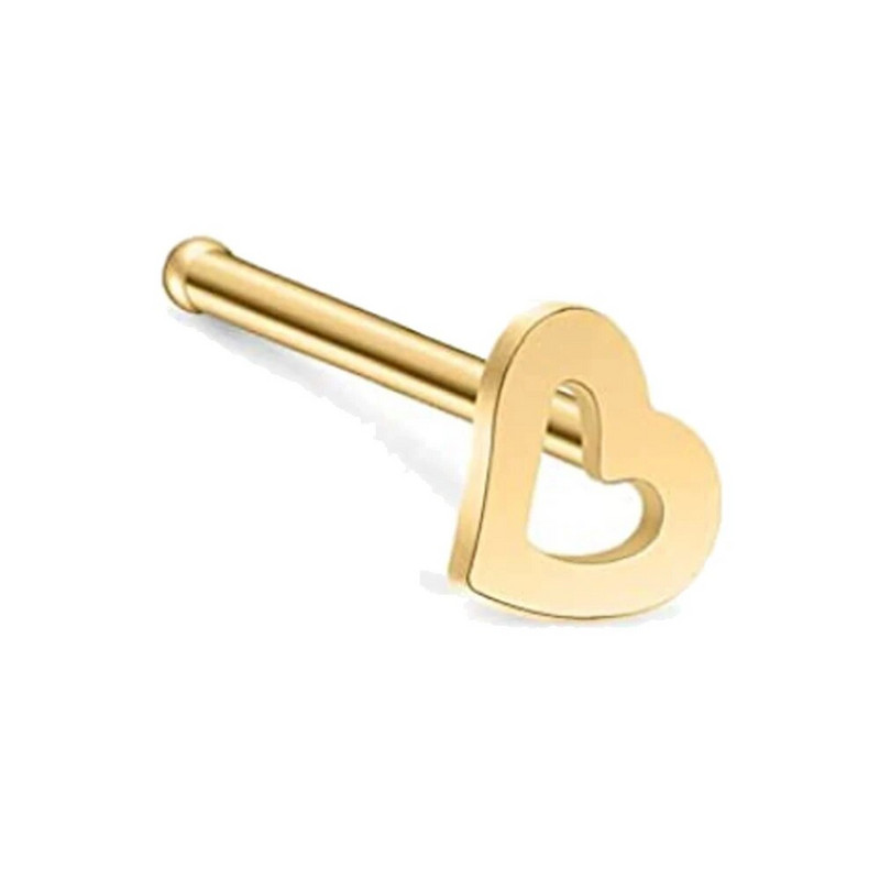 3 stiluri din oțel inoxidabil inimă os în formă de L cu șurub inele pentru nas Piercing bijuterii 2 mm zirconiu cubic