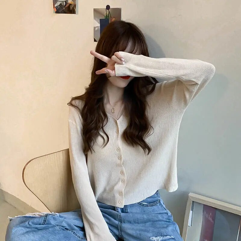 Φρούτα-πράσινη πλεκτή ζακέτα για γυναίκες το καλοκαίρι του 2023 Φορέστε λεπτή ανοιχτή κλείδα επάνω μέρος Ice Silk Κλιματιζόμενο πουκάμισο μακρυμάνικο