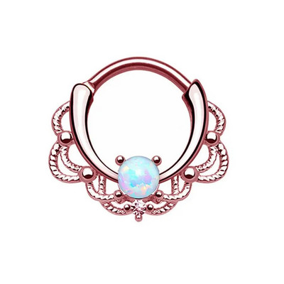 1 ΤΕΜ. Χάλκινο γοτθικό στεφάνι μύτης με κρίκους κρυστάλλινους κρίκους έλικας αυτιού τρυπήματα οπάλιο Σκουλαρίκια διάφραγμα Nariz Κοσμήματα διάτρησης