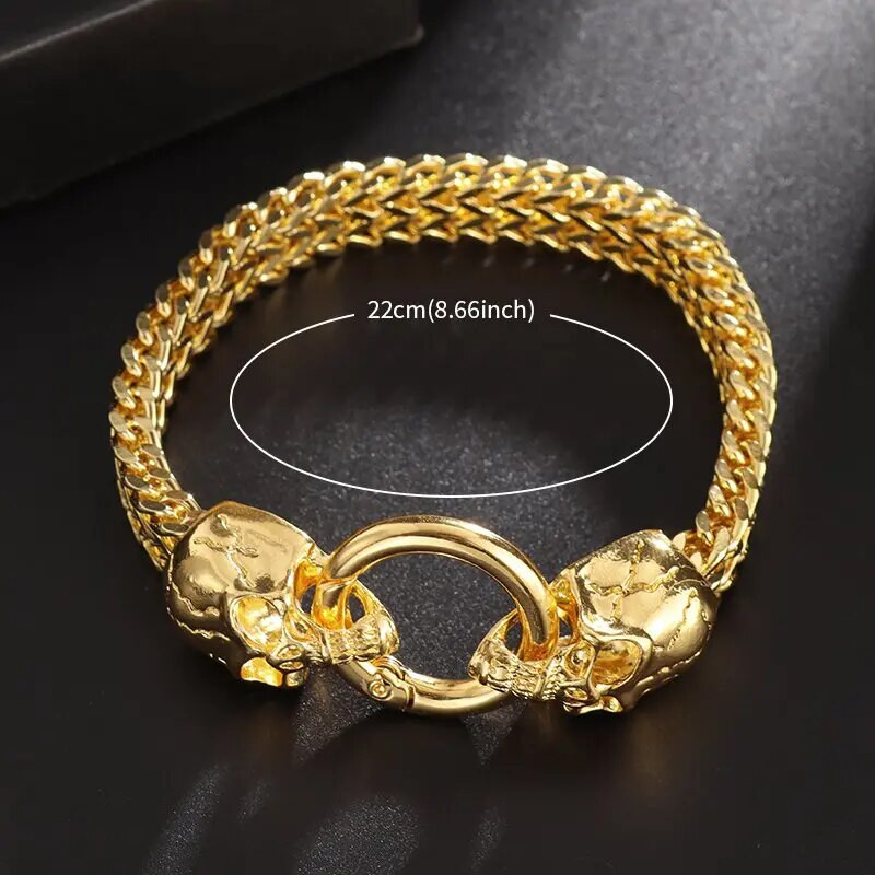 Populāri pārdod klasiskās modes panku nerūsējošā tērauda galvaskausa rokassprādzes vīriešu šarms, gotiskā stila rokassprādze, rotaslieta, dāvana