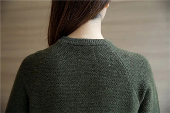 FMFSSOM Φθινοπωρινό μακρυμάνικο γυναικείο πουλόβερ με σχισμή Femme συμπαγές πουλόβερ Γυναικεία πλεκτά Casual πλεκτά Top πουλόβερ Χειμερινά ρούχα Γυναικεία
