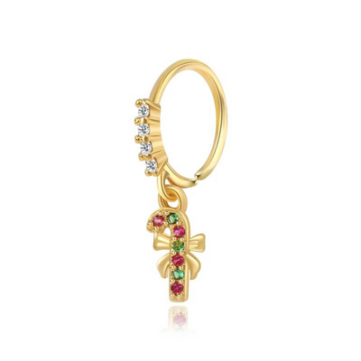 Jõulune rippuv ninasõrmus Värviline tsirkoonist jõulupuu kellad lumehelbed rippuvad nina augustamise ehted naistele ja tüdrukutele