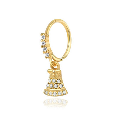 Jõulune rippuv ninasõrmus Värviline tsirkoonist jõulupuu kellad lumehelbed rippuvad nina augustamise ehted naistele ja tüdrukutele