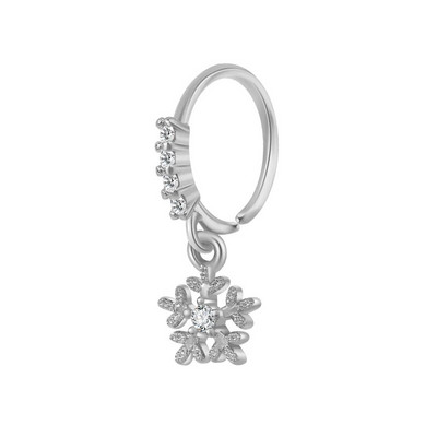 Jõulune rippuv ninasõrmus Värviline tsirkoonist jõulupuu kellad lumehelbed rippuvad nina augustamise ehted naistele ja tüdrukutele