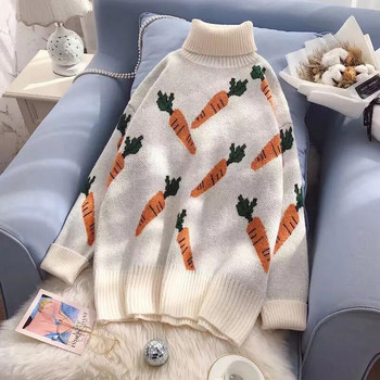 Дамско облекло 2023 Ново в корейската мода Есен Зима Дамски пуловери с О-образно деколте Свободни горнища Трикотажни пуловери с дълги ръкави