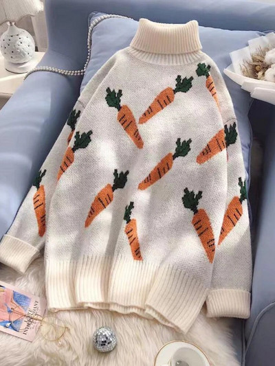 Moteriški drabužiai, 2023 m. Korėjos mados naujiena Rudens žiema moteriški megztiniai su siauru kaklu, palaidi viršutiniai drabužiai ilgomis rankovėmis trikotažo megztiniai