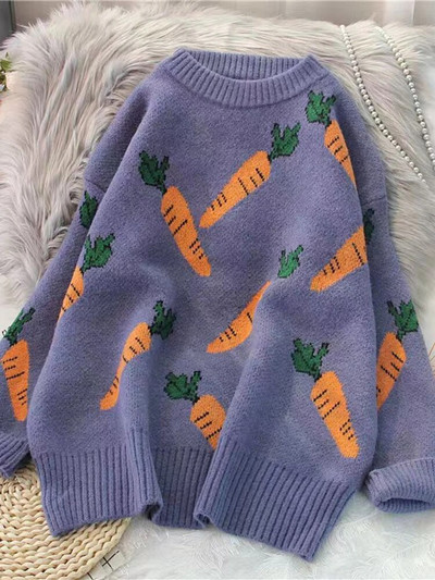 Moteriški drabužiai, 2023 m. Korėjos mados naujiena Rudens žiema moteriški megztiniai su siauru kaklu, palaidi viršutiniai drabužiai ilgomis rankovėmis trikotažo megztiniai