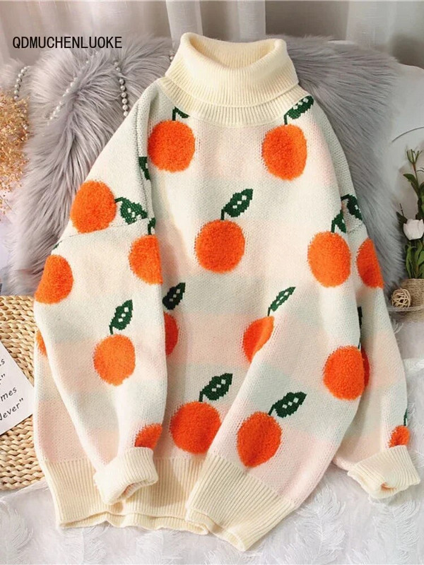 Moteriški drabužiai, 2023 m. Korėjos mados naujiena Rudens žiema moteriški megztiniai su siauru kaklu, palaidi viršutiniai drabužiai ilgomis rankovėmis trikotažo megztiniai