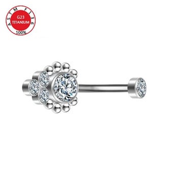 ASTM F136 Titanium Heart Polishing Belly Button Piercing Ring Girl Κοσμήματα Ομφαλός Καμπύλες Bead Bellybutton Barbell για γυναίκες Δώρο