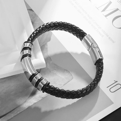 Μόδα Nordic Viking Totem βραχιόλι Ανδρικό δερμάτινο βραχιόλι με χαραγμένο Vintage κοσμήματα ποδηλάτης φυλαχτό Δώρο Pulseiras Masculina