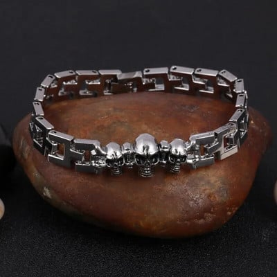 ZOSHI Silver Color Ανδρικό ατσάλι υψηλής ποιότητας Biker Man Skull charms Βραχιόλια αλυσίδα εργοστασιακή τιμή Βραχιόλια & βραχιόλια