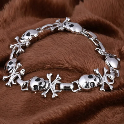 ZOSHI Silver Color Ανδρικό ατσάλι υψηλής ποιότητας Biker Man Skull charms Βραχιόλια αλυσίδα εργοστασιακή τιμή Βραχιόλια & βραχιόλια