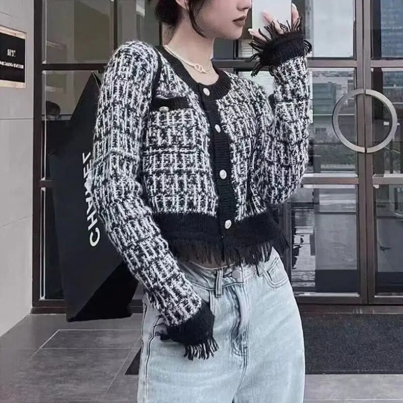 Ανοιξιάτικο φθινοπωρινό άρωμα Flowing Su Cardigan Γυναικείο λεπτό και απαλό στυλ, μαλακό μακρυμάνικο πλεκτό, φαρδύ κοντό μπλουζάκι