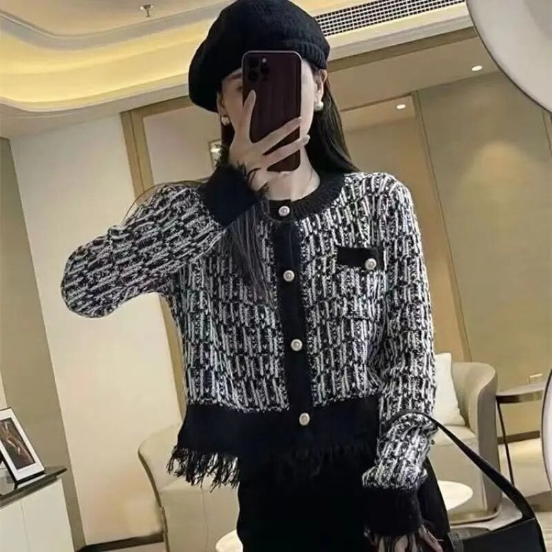 Ανοιξιάτικο φθινοπωρινό άρωμα Flowing Su Cardigan Γυναικείο λεπτό και απαλό στυλ, μαλακό μακρυμάνικο πλεκτό, φαρδύ κοντό μπλουζάκι