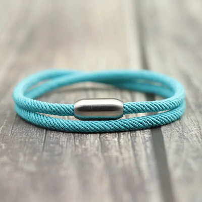 Βραχιόλι με σχοινί μόδας Man Attract Βραχιόλι με μαγνήτη Hombre από ανοξείδωτο ατσάλι Braslet Homme Αξεσουάρ Δώρο για τον φίλο σύζυγο