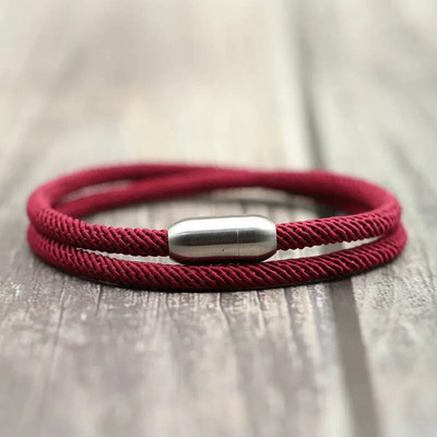 Βραχιόλι με σχοινί μόδας Man Attract Βραχιόλι με μαγνήτη Hombre από ανοξείδωτο ατσάλι Braslet Homme Αξεσουάρ Δώρο για τον φίλο σύζυγο