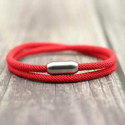 Βραχιόλι με σχοινί μόδας Man Attract Βραχιόλι με μαγνήτη Hombre από ανοξείδωτο ατσάλι Braslet Homme Αξεσουάρ Δώρο για τον φίλο σύζυγο