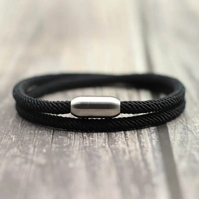 Βραχιόλι με σχοινί μόδας Man Attract Βραχιόλι με μαγνήτη Hombre από ανοξείδωτο ατσάλι Braslet Homme Αξεσουάρ Δώρο για τον φίλο σύζυγο
