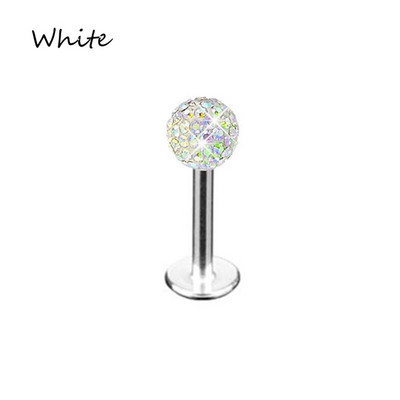 1x 4mm din oțel inoxidabil minge de cristal de lux lip stud tragus cercei bar body piercing cadou 1,2 mm grosime promoție
