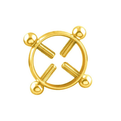 WKOUD 1PC Fashion Surgical από ανοξείδωτο ατσάλι Γυναικείο ρυθμιζόμενο στήθος Κρεμαστό με κουδούνι με κουδούνι Ψεύτικο δαχτυλίδι θηλής Κόσμημα Piercing σώματος