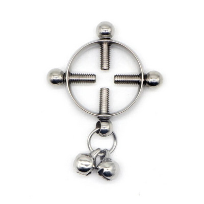 WKOUD 1PC Fashion Surgical από ανοξείδωτο ατσάλι Γυναικείο ρυθμιζόμενο στήθος Κρεμαστό με κουδούνι με κουδούνι Ψεύτικο δαχτυλίδι θηλής Κόσμημα Piercing σώματος